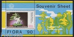 Indonesia 1990 Bonzai S/s, Mint NH, Nature - Bonsai - Trees & Forests - Rotary, Lions Club