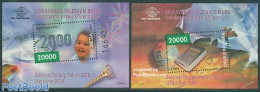 Indonesia 1999 Millennium 2 S/s, Mint NH, Various - New Year - Art - Books - Neujahr