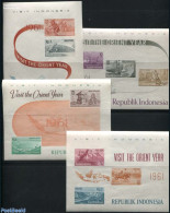 Indonesia 1961 Tourism 4 S/s, Mint NH, Performance Art - Transport - Various - Dance & Ballet - Ships And Boats - Tour.. - Tanz