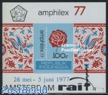 Indonesia 1977 Amphilex S/s Imperforated, Mint NH, Nature - Flowers & Plants - Roses - Philately - Indonesië
