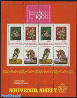Indonesia 1980 London 1980 S/s, Mint NH, History - Nature - Archaeology - Flowers & Plants - Turtles - Philately - Art.. - Archéologie