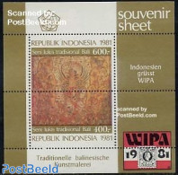 Indonesia 1981 WIPA S/s „Indonesien Grüßt WIPA“, Mint NH, Stamps On Stamps - Art - Paintings - Briefmarken Auf Briefmarken