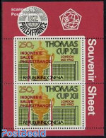 Indonesia 1982 Thomas Cup, Philexfrance S/s (red Overprint), Mint NH, Sport - Badminton - Sport (other And Mixed) - Bádminton