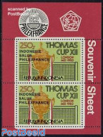 Indonesia 1982 Thomas Cup, Philexfrance S/s (black Overprint), Mint NH, Sport - Badminton - Sport (other And Mixed) - Badminton