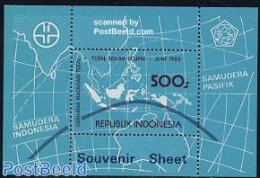 Indonesia 1983 Total Solar Eclipse S/s, Mint NH, Science - Various - Astronomy - Maps - Astrologie