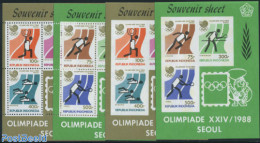 Indonesia 1988 Olympic Games Seoul 4 S/s, Mint NH, Sport - Olympic Games - Shooting Sports - Swimming - Table Tennis -.. - Waffenschiessen