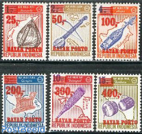 Indonesia 1978 Postage Due 6v, Mint NH, Performance Art - Various - Music - Musical Instruments - Maps - Muziek