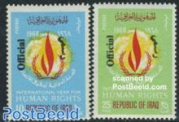 Iraq 1972 Human Rights, Official Overprints 2v, Mint NH, History - Human Rights - Irak