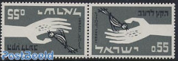 Israel 1963 Freedom From Hunger 1v, Tete-beche Pair, Mint NH, Health - Nature - Food & Drink - Freedom From Hunger 196.. - Nuevos (con Tab)