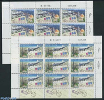 Israel 2008 First Israel-France Flight 2 M/ss, Mint NH, Transport - Various - Stamps On Stamps - Aircraft & Aviation -.. - Ungebraucht (mit Tabs)