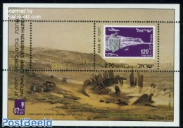 Israel 1987 Haifa Stamp Exposition S/s, Mint NH, History - Nature - Transport - Various - Coat Of Arms - Horses - Stam.. - Ongebruikt (met Tabs)