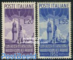 Italy 1950 Radio Conference 2v, Unused (hinged), Performance Art - Radio And Television - Altri & Non Classificati
