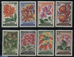 Ivory Coast 1961 Flowers 8v, Mint NH, Nature - Flowers & Plants - Unused Stamps