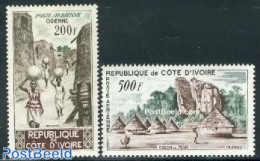 Ivory Coast 1962 Air Connection With France 25th Anniversary 2v, Mint NH, History - Transport - Various - Aircraft & A.. - Unused Stamps