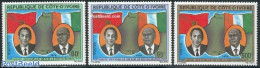 Ivory Coast 1979 King Hassan Of Morocco Visit 3v, Mint NH, History - Flags - Kings & Queens (Royalty) - Politicians - Ungebraucht