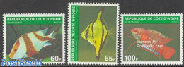 Ivory Coast 1980 Fish 3v, Mint NH, Nature - Fish - Unused Stamps