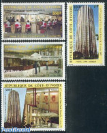 Ivory Coast 1982 Postal Day 4v, Mint NH, Post - Art - Modern Architecture - Unused Stamps