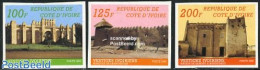 Ivory Coast 1985 Fortifications 3v Imperforated, Mint NH, Art - Castles & Fortifications - Neufs