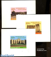 Ivory Coast 1985 Fortifications 3 Epreuves De Luxe, Mint NH, Art - Castles & Fortifications - Neufs