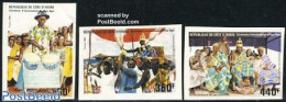 Ivory Coast 1986 Coronation Ceremony 3v Imperforated, Mint NH, History - Various - Kings & Queens (Royalty) - Folklore - Nuevos