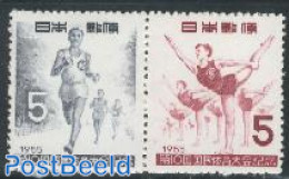 Japan 1955 Kanagawa Athletics 2v [:], Mint NH, Sport - Athletics - Gymnastics - Sport (other And Mixed) - Unused Stamps