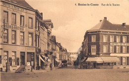 Belgique - BRAINE-LE-COMTE (Hainaut) Rue De La Station - Hôtel De Belle-Vue - Hôtel De Flandres - Banderole Pour Le 8ème - Braine-le-Comte