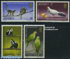 Jersey 1971 Wildlife 4v, Mint NH, Nature - Animals (others & Mixed) - Birds - Monkeys - Parrots - Poultry - Jersey