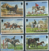 Jersey 1996 Horse Sports 6v, Mint NH, Nature - Sport - Horses - Sport (other And Mixed) - Jersey