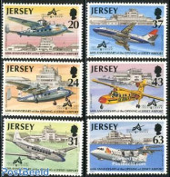 Jersey 1997 60 Years Airport 6v, Mint NH, Transport - Aircraft & Aviation - Vliegtuigen