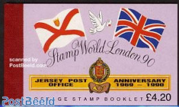 Jersey 1990 Stamp World London Booklet, Mint NH, Sport - Various - Golf - Sailing - Stamp Booklets - Lighthouses & Saf.. - Golf