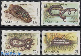 Jamaica 1984 Jamaican Boa, WWF 4v, Mint NH, Nature - Reptiles - Snakes - World Wildlife Fund (WWF) - Jamaique (1962-...)