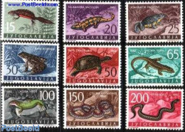 Yugoslavia 1962 Reptiles 9v, Mint NH, Nature - Animals (others & Mixed) - Frogs & Toads - Reptiles - Snakes - Turtles - Nuevos