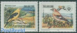 Yugoslavia 1993 European Nature Conservation, Birds 2v, Mint NH, History - Nature - Europa Hang-on Issues - Birds - Ongebruikt