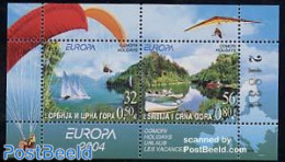 Serbia/Montenegro 2004 Europa S/s, Mint NH, History - Sport - Transport - Various - Europa (cept) - Parachuting - Sail.. - Parachutespringen