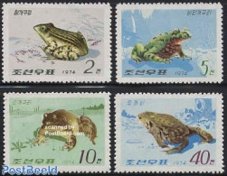 Korea, North 1974 Frogs 4v, Mint NH, Nature - Frogs & Toads - Reptiles - Corea Del Nord