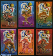 Korea, North 1977 Olympic Winners 6v 3-D, Mint NH, Sport - Various - Boxing - Cycling - Football - Olympic Games - Wei.. - Boxen