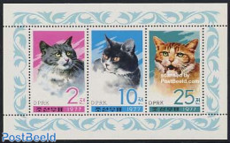 Korea, North 1977 Cats 3v M/s, Mint NH, Nature - Cats - Korea (Nord-)