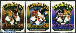Korea, North 1981 World Cup Football Spain 3v, Mint NH, Sport - Football - Korea, North