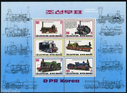 Korea, North 1983 Locomotives 4v M/s, Mint NH, Transport - Railways - Trains