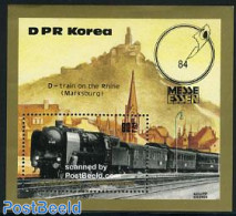 Korea, North 1984 Essen 84, Locomotive S/s, Mint NH, Transport - Philately - Railways - Trains