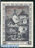 Croatia 1943 Hrvatsko More Overprint 1v, Mint NH, Religion - Churches, Temples, Mosques, Synagogues - Cloisters & Abbeys - Iglesias Y Catedrales