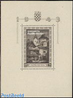 Croatia 1943 Zagreb Philatelic Exposition S/s, Mint NH, Religion - Churches, Temples, Mosques, Synagogues - Cloisters .. - Kirchen U. Kathedralen