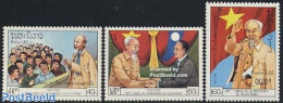 Laos 1990 Ho Chi Minh 3v, Mint NH, History - Politicians - Laos
