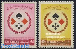 Lebanon 1962 Bridge Games 2v, Mint NH, Sport - Playing Cards - Lebanon