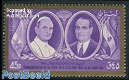 Lebanon 1965 Pope Paul VI Visit 1v, Mint NH, Religion - Pope - Religion - Papi