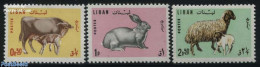 Lebanon 1965 Animals 3v, Mint NH, Nature - Animals (others & Mixed) - Cattle - Rabbits / Hares - Líbano