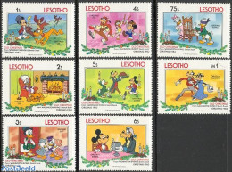 Lesotho 1983 Christmas, Disney 8v, Mint NH, Religion - Christmas - Art - Disney - Noël