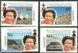 Lesotho 1992 Elizabeth 40th Accession Anniversary 4v, Mint NH, History - Kings & Queens (Royalty) - Royalties, Royals