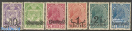 Liechtenstein 1920 Overprints 6v, Mint NH, History - Coat Of Arms - Kings & Queens (Royalty) - Ongebruikt