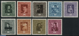 Liechtenstein 1949 Paintings 9v, Mint NH, Art - Leonardo Da Vinci - Paintings - Raphael - Rembrandt - Rubens - Unused Stamps